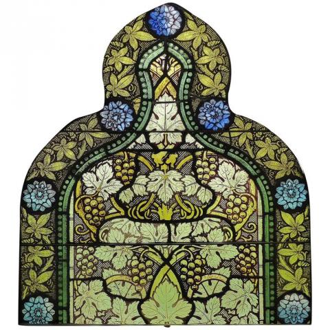 19th Century Painted Stained Glass Panel by Emil Frei