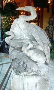 Art Deco Cast Stone Herron Sculpture