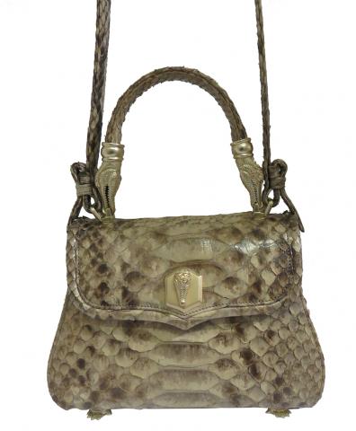 kieselstein cord python medium trophy handbag