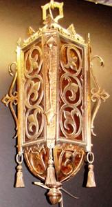 Ornate Turn of the Century Small Polished Bronze Lantern