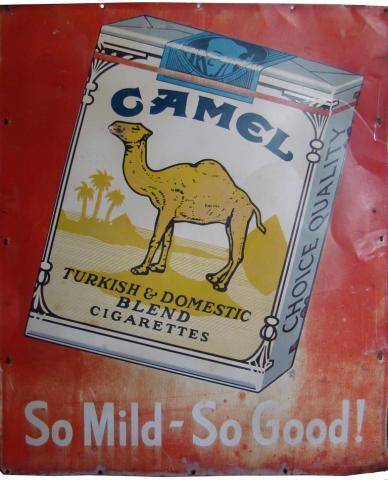 Vintage Mid Century Camel Cigarettes Lithography Advertising Sign