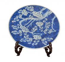 Chinese Hand Painted Blue Plate
