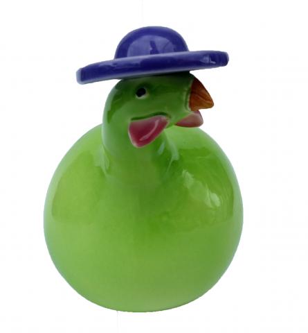 Catherine Hunter Longchamp Green Hen with Hat