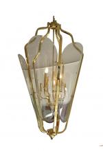 Modern Chandelier Brass and Glass